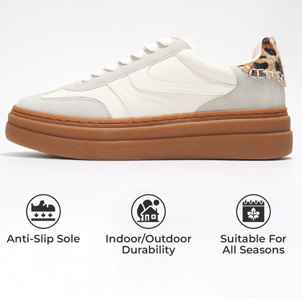 Project Cloud Leopard Accent Women's Sneakers in Cream and gray. NWOT. Size 11. - Picture 7 of 9